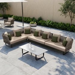 Outdoor Sofa Waterproof Leisure Living Room Balcony Outdoor Courtyard Coffee Table Three-Person Rattan Furniture Homestay Garden Rattan Chair