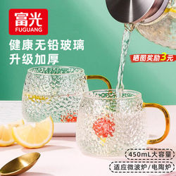 Fuguang High Borosilicate Glass Cup with Handle, Household High-Temperature Resistant Water Cup, Tea Cup Set