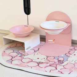 Ceramic pet cat and dog bowl with removable magnetic iron stand