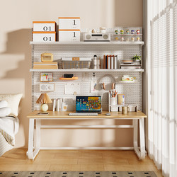 Desk with Integrated Bookshelf, Computer Desk, Desktop Home Office Desk, Simple Bedroom Table, Student Study Writing Desk