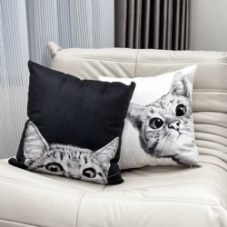 Cute Cat Pillow Scandinavian ins Cushion Living Room Sofa Lumbar Pillow Back Cushion Bedside Pillow Case Girl Gift