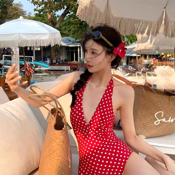 V-neck sexy one-piece pure desire bikini swimsuit women
