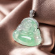 Natural jade a-grade ice species Laokeng sunny green 18K gold Maitreya Buddha jade pendant Burmese female model Buddha pendant
