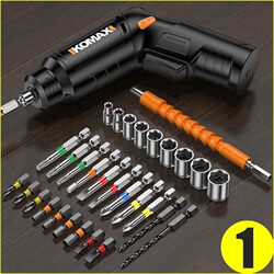 Komax Electric Screwdriver Small Straight Handle Electric Screwdriver Rechargeable Hand Drill Screwdriver Lithium Battery Electric Screwdriver Tool