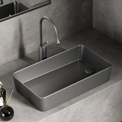 Washing Machine Balcony Large Square Countertop Basin with Left and Right Side Drainage Holes