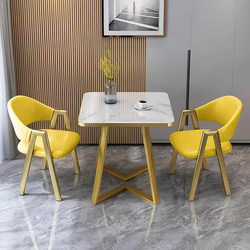 Negotiation Table and Chair Set, Reception Table for Living Room, Office, Sales Office, Cafe, Milk Tea Shop, Small Household Dining Table