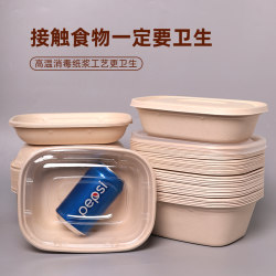Disposable Paper Pulp Lunch Boxes, Environmentally Friendly and Biodegradable Lunch Boxes, Take-Out Mochi Bento Boxes, Salad and Fruit Packaging Boxes