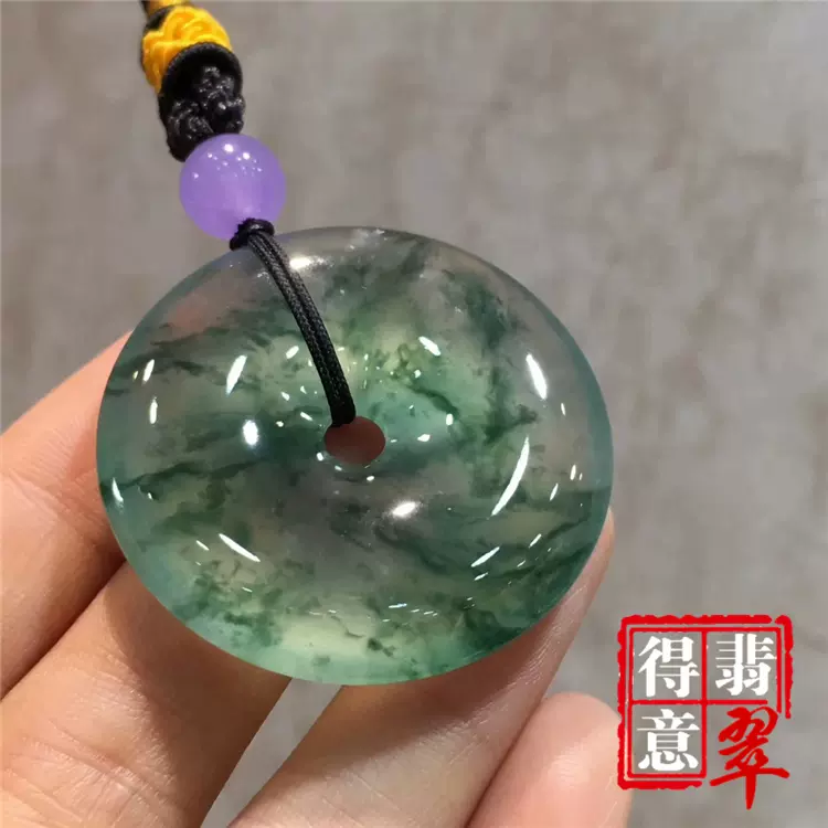 得意翡翠天然冰种飘花翡翠平安扣吊坠挂件高冰通透 得意翡翠天然冰种飘花翡翠平安扣吊坠挂件高冰通透