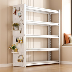 Household Storage Rack, Multi-Layer Floor-Standing Steel Storage Rack, Integrated Wall-Mounted Balcony Living Room Storage Shelf