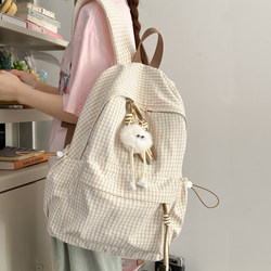 Retro Hong Kong Style Backpack for Women 2025 New Large-Capacity Junior High School Student School Bag Travel Computer Backpack