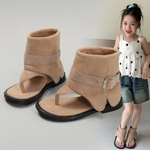 
Girls Fashion Sandals 2026 Summer New Style Little Girls New Breathable Sandals Girls Versatile High Top Beach Shoes