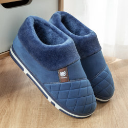 Men's Cotton Slippers, Winter Thickened and Warm, Couple's Extra Large Size, Plus Size, Extra Large Size, Closed Heel, Thick Sole, Indoor Non-Slip