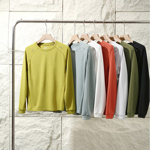 
[Wang Zha~3D vertical cutting + moisture absorption and quick drying] Spring and summer men's round neck sports long-sleeved outdoor casual bottoming shirt