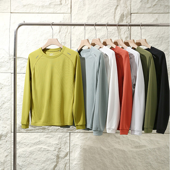 
[Wang Zha~3D vertical cutting + moisture absorption and quick drying] Spring and summer men's round neck sports long-sleeved outdoor casual bottoming shirt