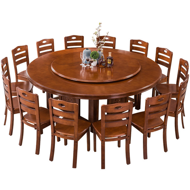 Solid wood dining table and chair combination modern Chinese large ...