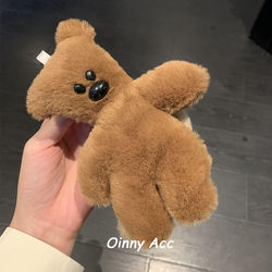Cute Mr. Bean Teddy Bear Plush Hair Clip for Autumn and Winter, Back-Of-Head Hair Bun Shark Clip, Ab Side Bear Hair Accessory