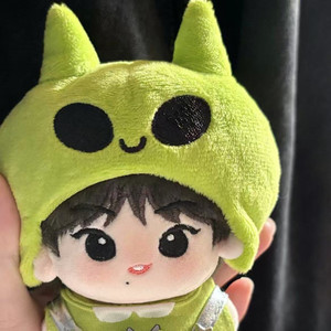 
10cm cotton doll 13cm self-deprecating bear 'Alien Cat' doll clothes and head cover cute doll dress up