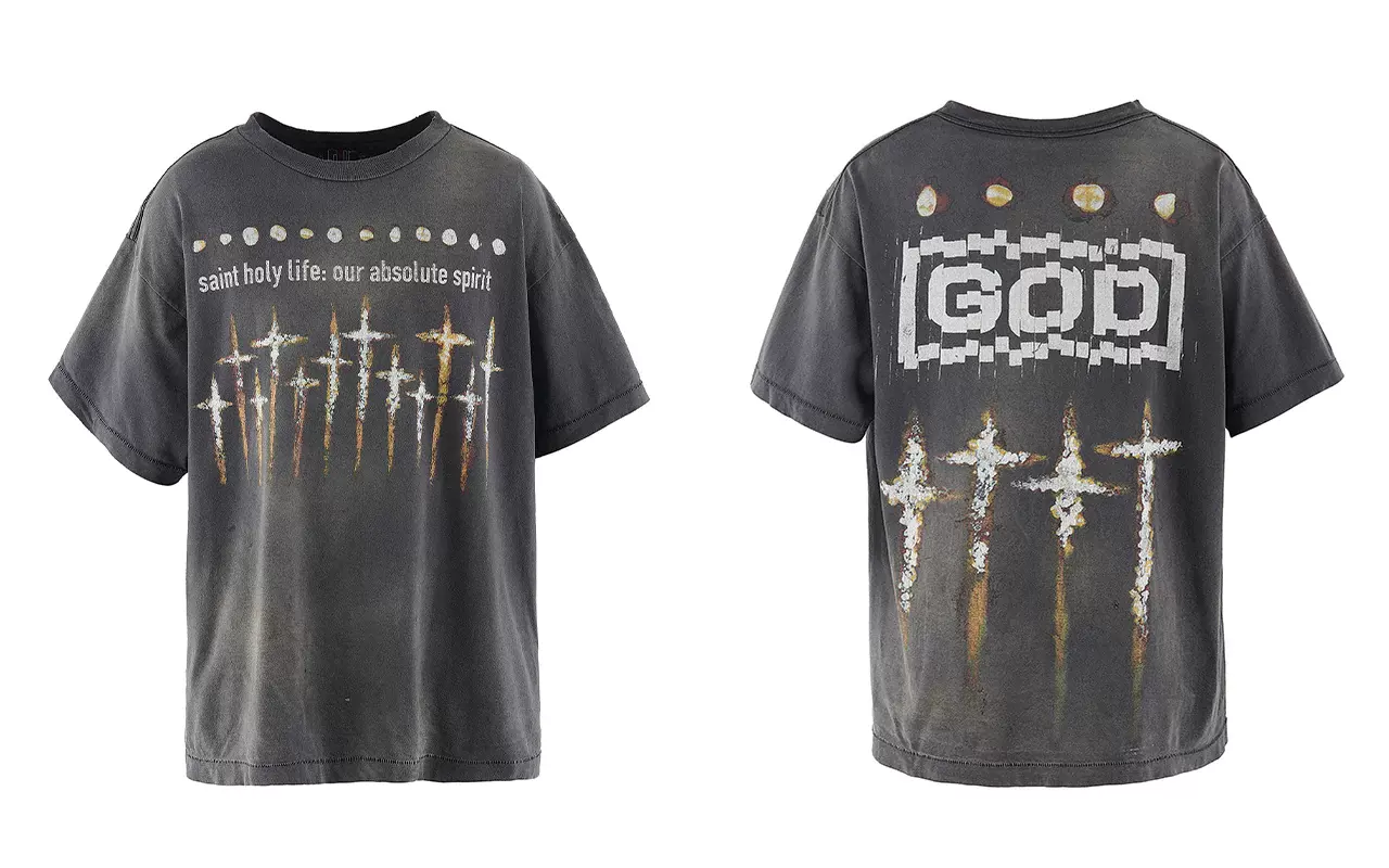 现货Saint Michael × FORSOMEONE 23AW T-SHIRT/GOD 短袖T恤-Taobao