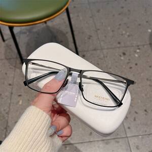 
Glasses 55 titanium frame glasses men's aviation aluminum titanium optical frame retro ultra-light trend full frame large frame wide edge titanium