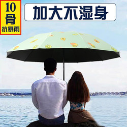 Umbrella for Women, Dual-Use for Sun and Rain, Reinforced Large Double-Foldable Parasol with Black Coating for Sun Protection and Uv Protection