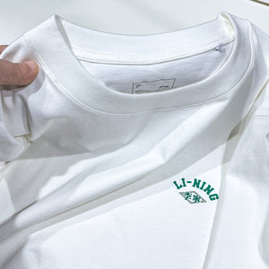 
Li Ning pure cotton short-sleeved men's 2025 summer new sports loose breathable trendy printed casual half-sleeved T-shirt