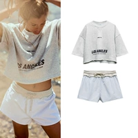ZA Summer New Country Seck Short -sleed Print Short Fueter 0264361 House шелковые шорты 0085362