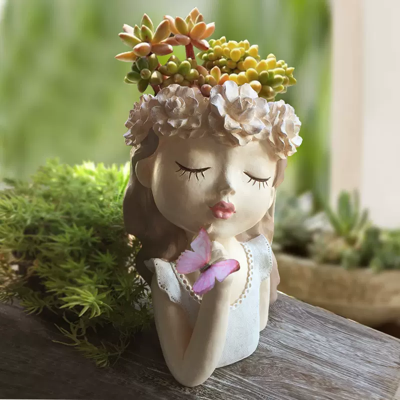 林清納作 花少女 肉筆油彩画 V502