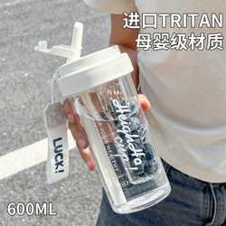 Water Bottle 2025 New Model for Women, High Aesthetic Tritan Cup ins Style, Summer Straw Cup, Student Use, for Men