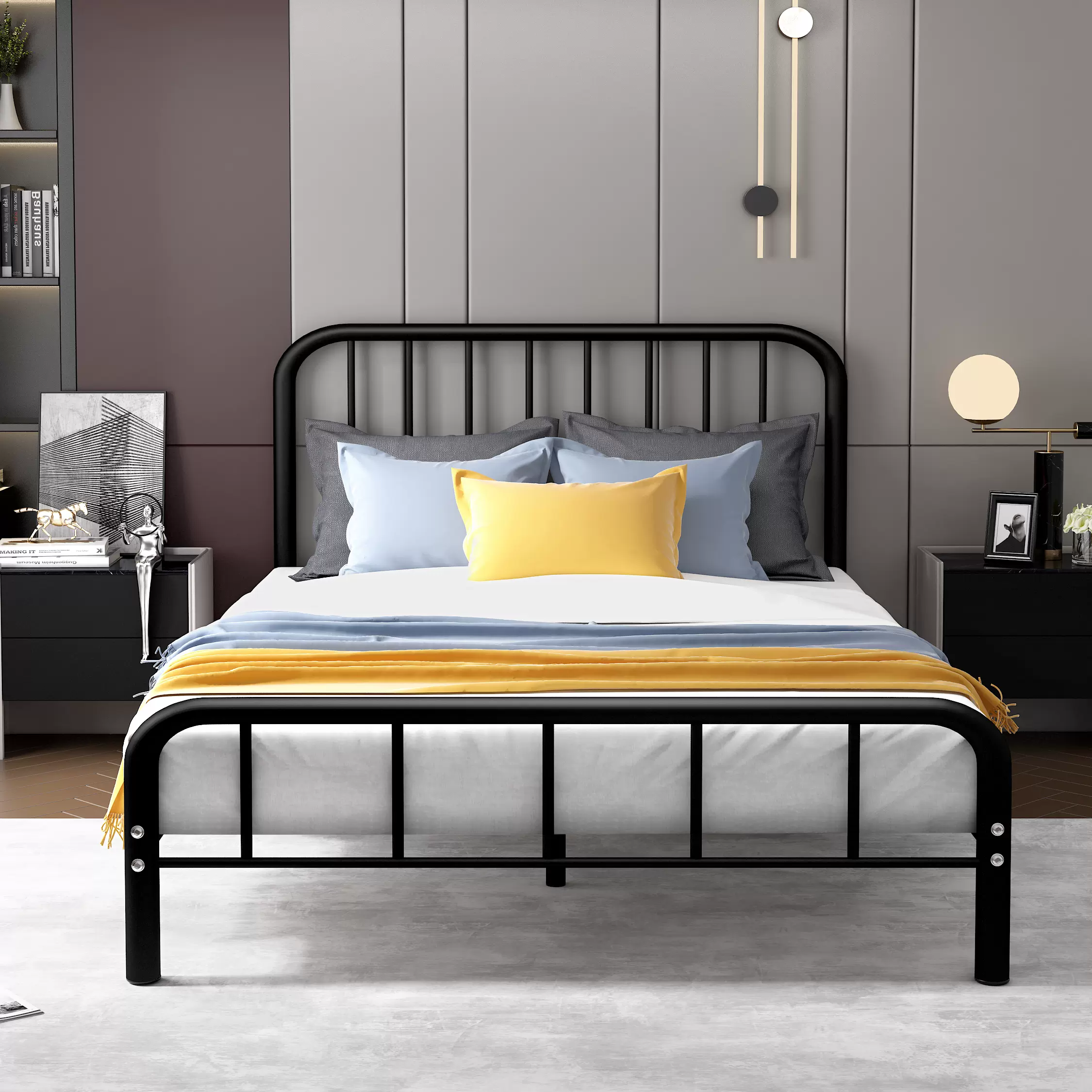 8米现代简约北欧宿舍铁床1.5m单人轻奢加厚铁架子床