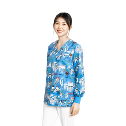Dorn Children's Dental Hospital Work Garment Print Pet Cosmetology Hospital Surgical Garment Long Sleeve Maternal and Baby Care Garment