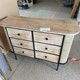 Clearance price foreign trade original order American retro iron art wooden six-drawer storage cabinet side cabinet 119*40*80cm