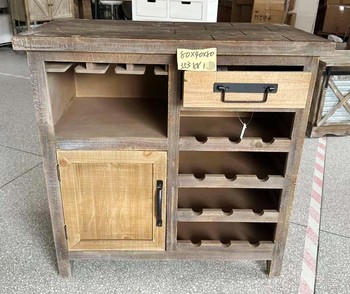 
American aged wooden single door single drawer wine cabinet