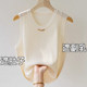 Large size ice silk suspender vest for women's suit with temperament knitted sleeveless T-shirt top base shirt fat mm summer