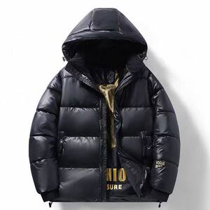 Black gold cotton clothing Internet celebrity trend hot new winter new thickened warm cotton clothing for men and women couples the same style hooded jacket