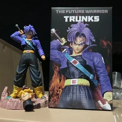 Dragon Ball Trunks Figure with Base, Double-Headed, Interchangeable Hands, Future Warrior Vegeta Statue, Ornament, Gift