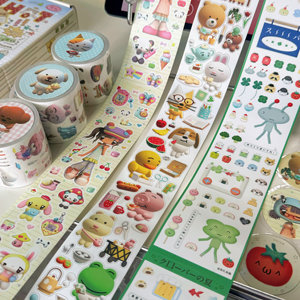 
Packed [Modeling Characters Cute Zoo] Retro Style Stickers Ancient Hand Account Tape Decorative Embellishment Stickers
