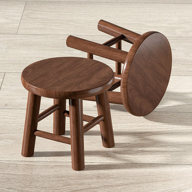 Solid wood stool Household living room Modern simplicity old bench coffee table round stool square stool dwarf wood stool
