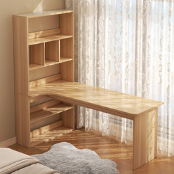 Corner Desk Bookshelf Integrated Table Bedroom Home Student Study Table I-Shaped Corner Wooden Office Computer Desk