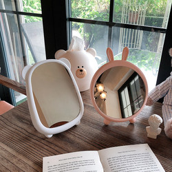 ins Internet-Famous Desktop Makeup Mirror for Student Dormitory, Portable Large Vanity Mirror for Girls' Bedroom, Princess Mirror