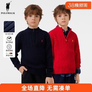 
POLOWALK children's clothing, boys' semi-card sweater, autumn and winter clothes, children's sweater, sweater, cotton base shirt