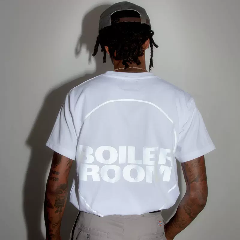 2024春夏boiler room热转印3M反光印花T恤短袖男女