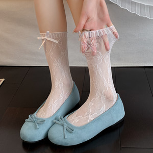 
Ballet style lace stockings for women in summer thin stacked socks Miu long tube Lolita with Mary Jen