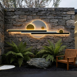 Outdoor Wall Lamp Waterproof Simple Villa Courtyard Lamp Solar Shadow Wall Landscape Background Wall Lamp Outdoor Atmosphere Light