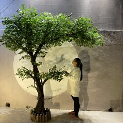 Artificial Tree, Large Artificial Banyan Tree, Indoor Decorative Tree, Floor-Standing Living Room Plant, Artificial Large Tree, Hotel Greenery