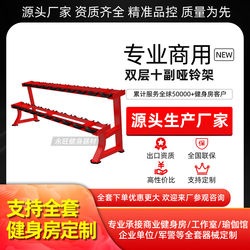 Commercial Gym Equipment: Double-Layer Rack for Ten Pairs of Dumbbells, Barbell Plate Rack, Barbell Bar Rack, Short Bar Rack, Personal Training