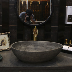 Countertop Basin, Balcony Washbasin, Single Basin, Ceramic Art Basin, Vintage Washbasin, Household Bathroom Sink, Wash Basin