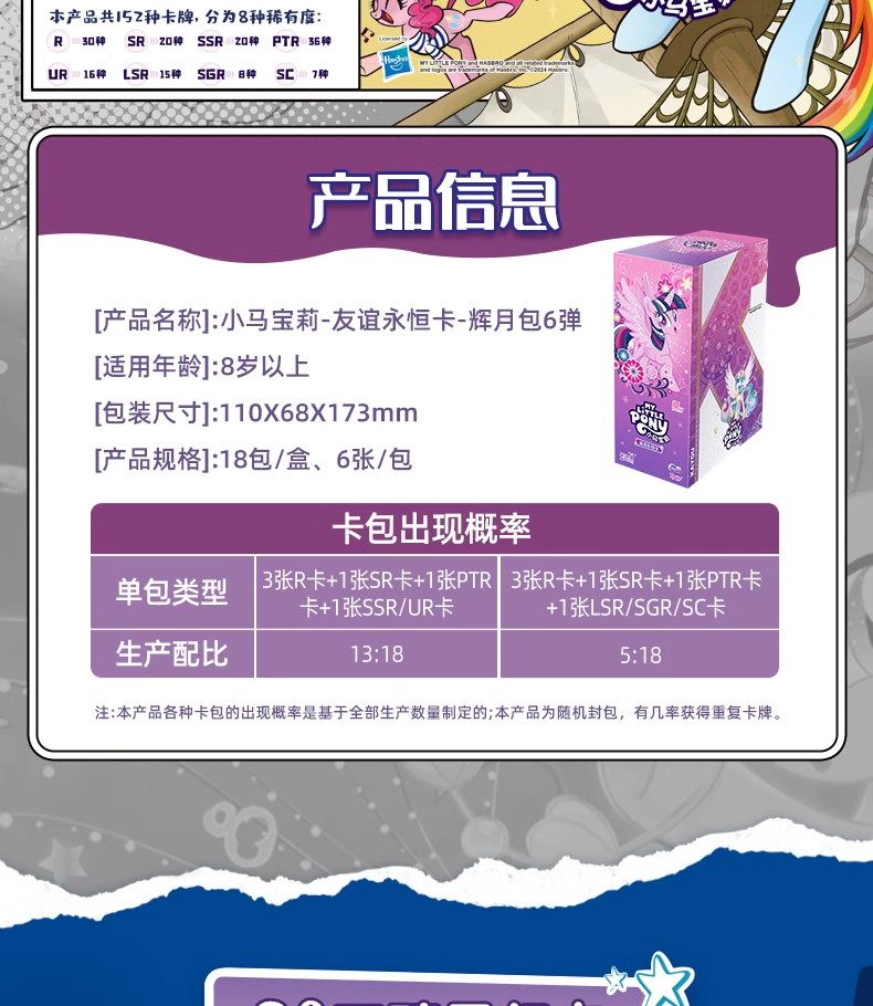 【未開封】My Little ponyプロモーションカード　6パック My Little Pony CCG TCG card-Apple Bloom HY06-LSR 008