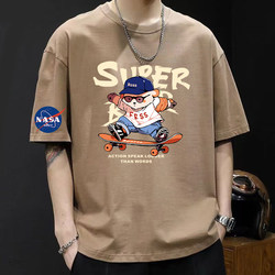 Nasa Pure Cotton Short-Sleeve T-Shirt, Unisex Short-Sleeve Versatile Casual Trendy Top, Couple's Matching T-Shirt for Men and Women