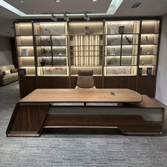 
New Chinese style North American black walnut desk modern minimalist chairman executive desk high-end boss desk furniture