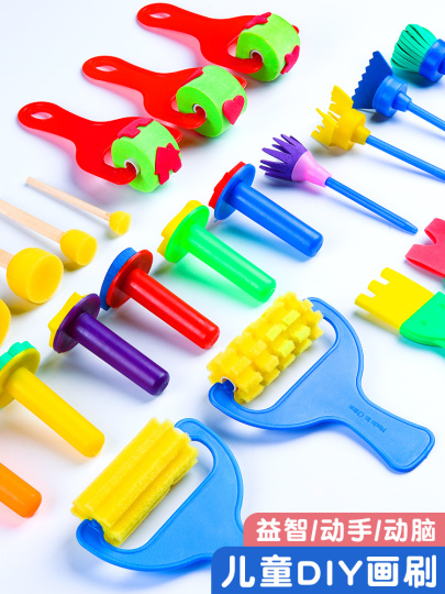 Prasacco 30 spugne per pittura per bambini, per l'apprendimento precoce dei bambini, spugnette per pittura in schiuma, timbri per lavori artistici fai da te, pittura per bambini, biglietti, disegni